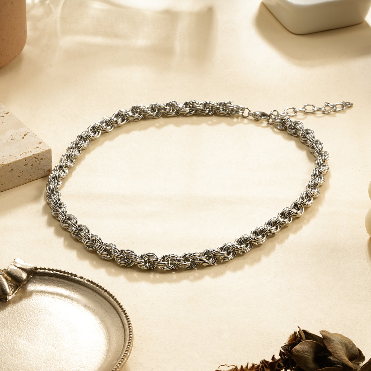 Collier chaîne torsadée effet rope