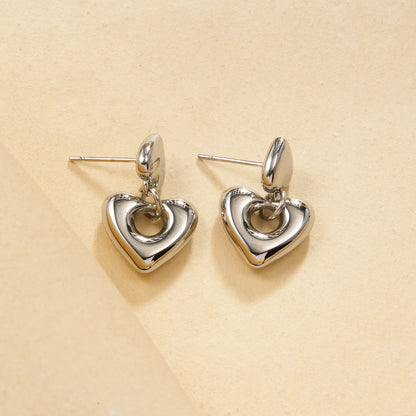 Boucles d'oreilles cœur ajouré lisse