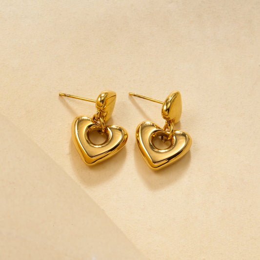 Boucles d'oreilles cœur ajouré lisse