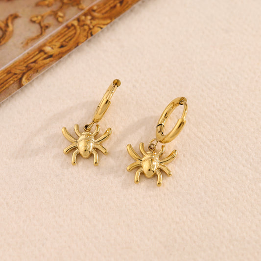 Boucles d'oreilles mini créoles araignées