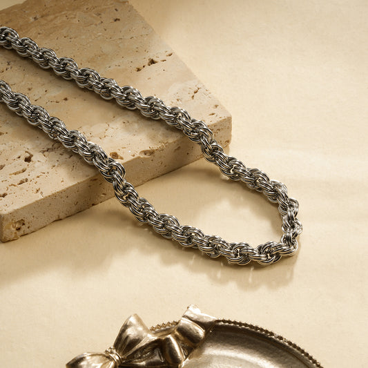 Collier chaîne torsadée effet rope