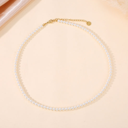 Collier chaîne perle synthétique taille 0,4 cm