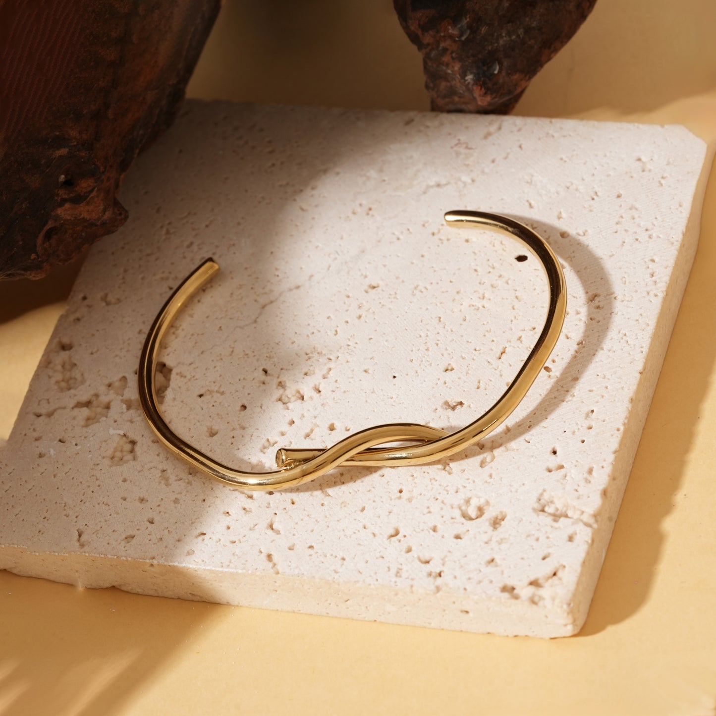 Bracelet jonc fin branches entrelacées