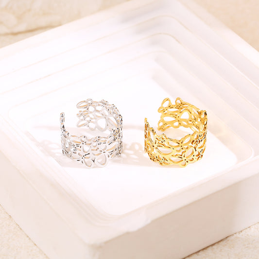 Bague dorée multiples papillons