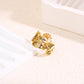 Bague dorée multiples fleurs de ginkgo