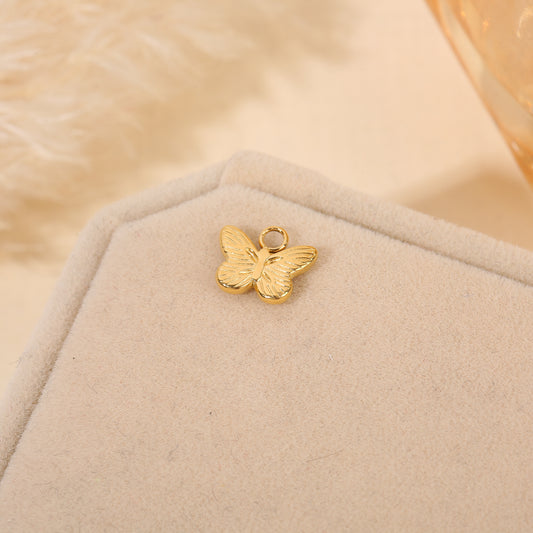 Lot de 3 pendentifs dorés papillons striés